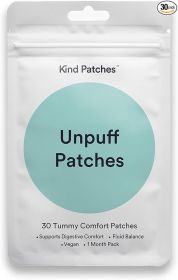Kind Patches Unpuff Patches with Dandelion Root, Fennel, Artichoke, Ginger, and Turmeric Extract - Vegan - 30 Count